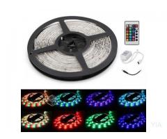 Tira Led Rgb Colores 5 Metros Con Control Remoto